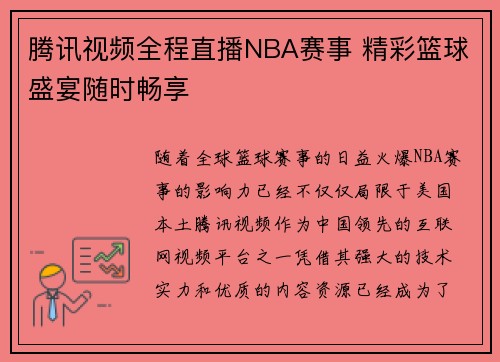 腾讯视频全程直播NBA赛事 精彩篮球盛宴随时畅享 腾讯视频全程直播NBA赛事 精彩篮球盛宴随时畅享